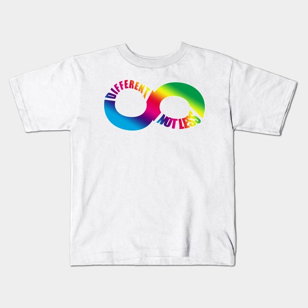 Different Not Less. Autism and Neurodiversity Kids T-Shirt by HeardUWereDead